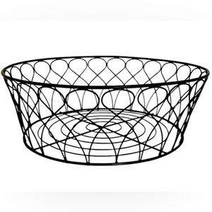 Decorative Black Iron Round Basket Perfect as an Accent for any Room.